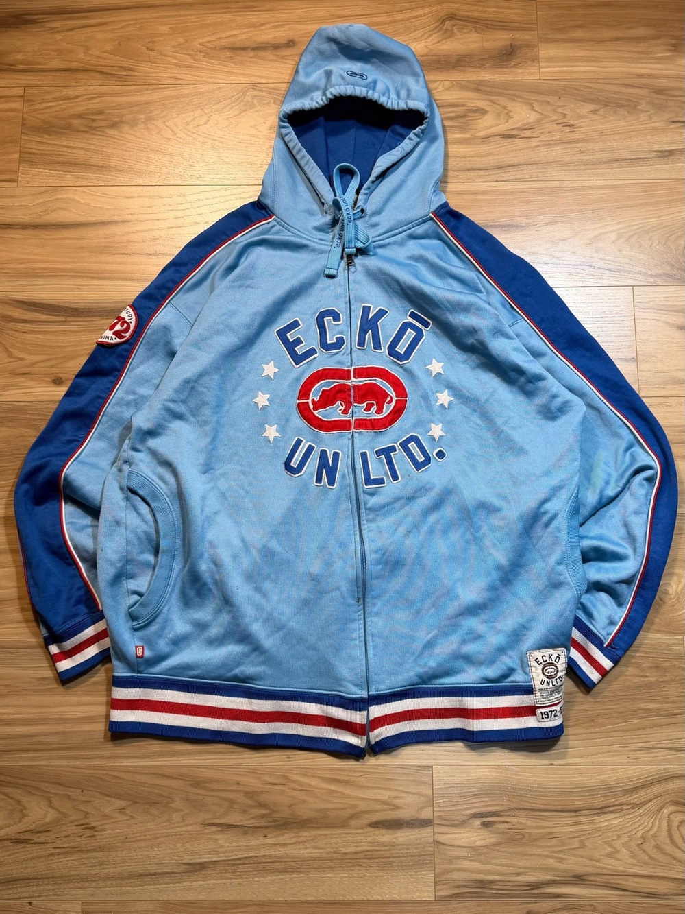 ECKO UNLTD Light Blue & Navy Zip Hoodie